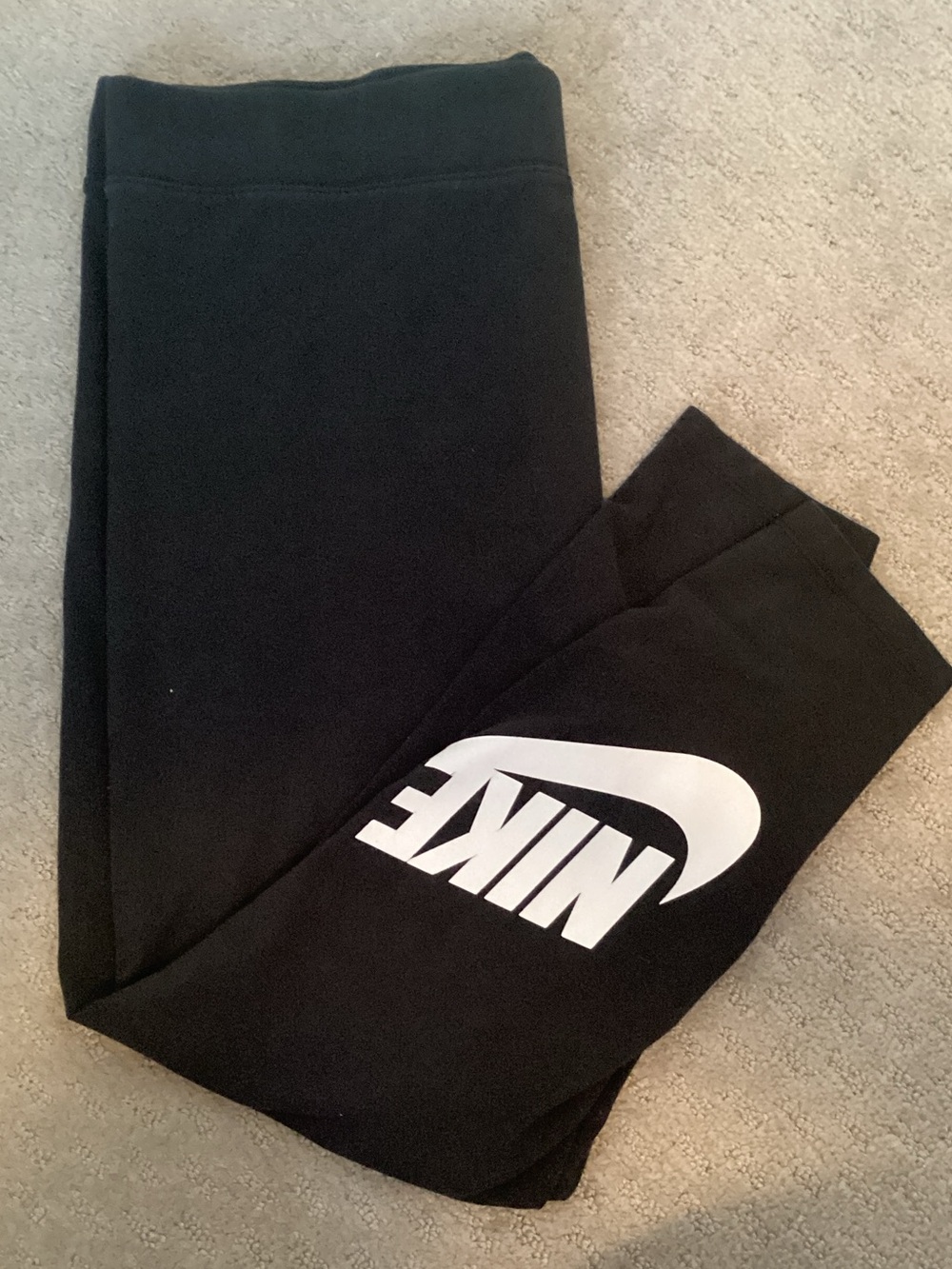 Nike Black Leggings with White Logo for Women